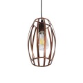 ZEBRA  Vintage Κρεμαστό Φωτιστικό Πλέγμα Μονόφωτο 1 x E27 IP20 Χάλκινο Μέταλλο - Μ15 x 15 x Y15cm