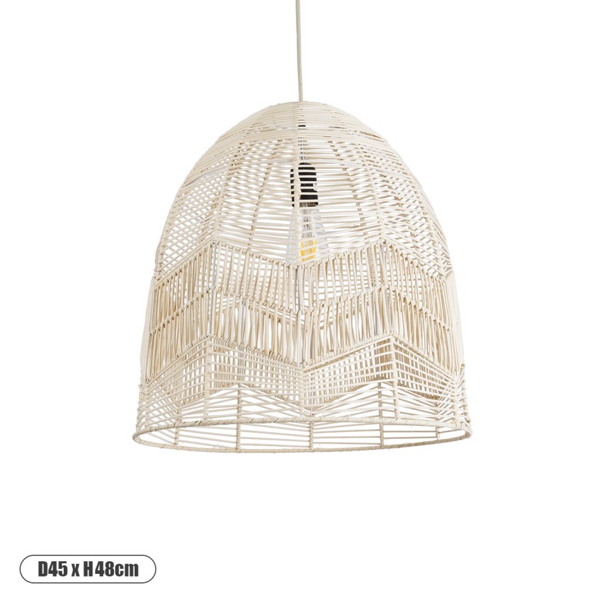 GLOBOSTAR® ALOHA  Boho Κρεμαστό Φωτιστικό Οροφής με Ντουί 1 x E27 AC 220-240V IP20 - Μπεζ - Μ45 x Π45 x Υ48cm