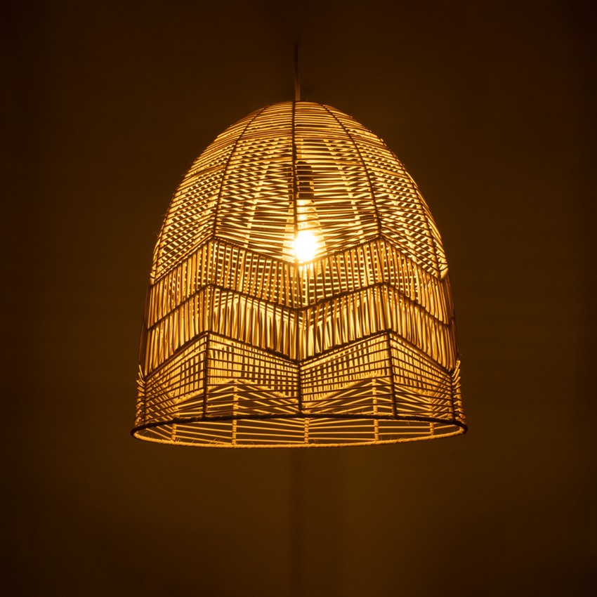 GLOBOSTAR® ALOHA  Boho Κρεμαστό Φωτιστικό Οροφής με Ντουί 1 x E27 AC 220-240V IP20 - Μπεζ - Μ45 x Π45 x Υ48cm