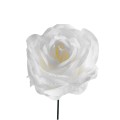 Τεχνητό Φυτό Διακοσμητικό Τριαντάφυλλο Λευκό M8cm x Υ20cm Π8cm