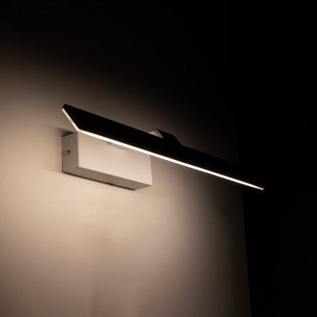 MIRROR  Φωτιστικό Τοίχου - Απλίκα LED 12W 1440lm 120° AC 85-265V IP54 Φυσικό Λευκό 4500K Λευκό Μέταλλο - Μ42 x Π5 x Υ15cm