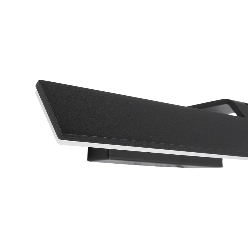 MIRROR  Φωτιστικό Τοίχου - Απλίκα LED 12W 1440lm 120° AC 85-265V IP54 Φυσικό Λευκό 4500K Μαύρο Μέταλλο - Μ42 x Π5 x Υ15cm