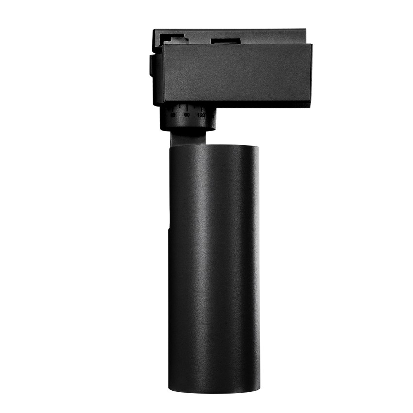 Globostar BEAMTRACK  Μονοφασικό Φωτιστικό Σποτ Ράγας LED 10W 230V 1200lm 30° Acrylic HQ LENS AC 220-240V IP20 Φ4.6 x Υ12.5cm Θερμό Λευκό 3000k - EUROTRACK® System 1L+1N - Μαύρο - Bridgelux Chip - TUV Certified Driver