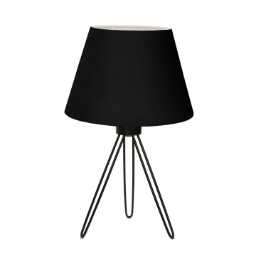 TRIP  Μοντέρνο Eπιτραπέζιο Φωτιστικό Μονόφωτο 1 x E27 IP20 Μαύρο Μέταλλο με Μαύρο Ύφασμα - Μ22 x Π22 x Υ33cm