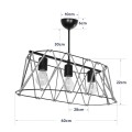 GLOBOSTAR® GATSBY  Vintage Κρεμαστό Φωτιστικό Οροφής με Ντουί 3 x E27 AC 220-240V IP20 - Μαύρο & Μπεζ - Μ60 x Π28 x Υ22cm