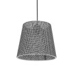CONEY  Μοντέρνο Κρεμαστό Φωτιστικό Καπέλο Μονόφωτο 1 x E27 IP20 Γκρι Διάτρητο  Ύφασμα - Μ26 x Π26 x Υ93cm