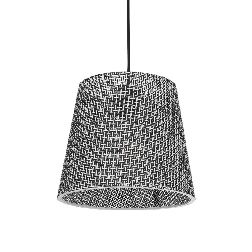 CONEY  Μοντέρνο Κρεμαστό Φωτιστικό Καπέλο Μονόφωτο 1 x E27 IP20 Γκρι Διάτρητο  Ύφασμα - Μ26 x Π26 x Υ93cm