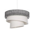 SIERA  Μοντέρνο Κρεμαστό Φωτιστικό Καπέλο Μονόφωτο 1 x E27 IP20 Γκρι & Λευκό Ύφασμα - Μ38 x Π38 x Υ95cm