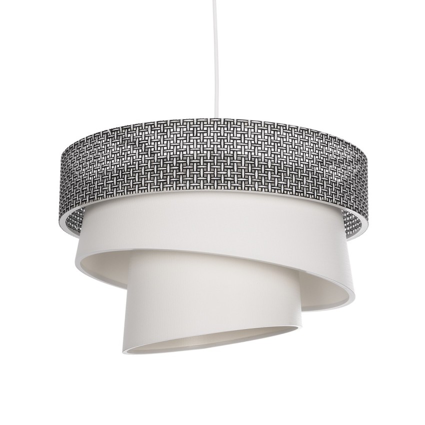 SIERA  Μοντέρνο Κρεμαστό Φωτιστικό Καπέλο Μονόφωτο 1 x E27 IP20 Γκρι & Λευκό Ύφασμα - Μ38 x Π38 x Υ95cm