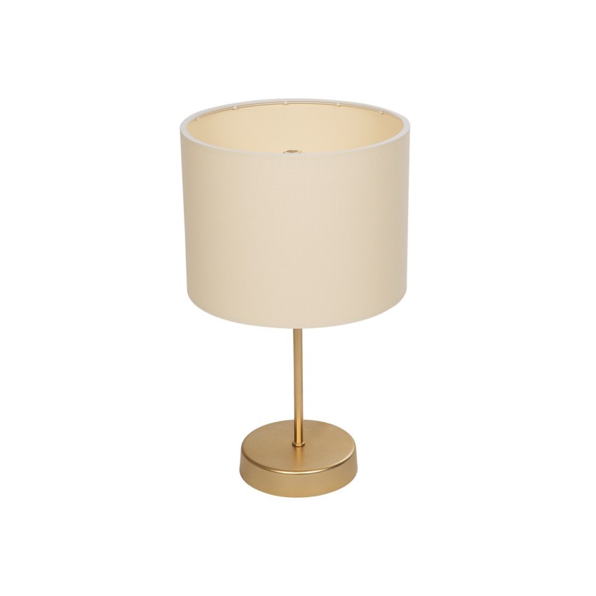 GLOBOSTAR® WIZ  Μοντέρνο Επιτραπέζιο Φωτιστικό Πορτατίφ με Ντουί 1 x E27 AC 220-240V IP20 - Χρυσο & Μπεζ - Μ22 x Π22 x Υ36.5cm