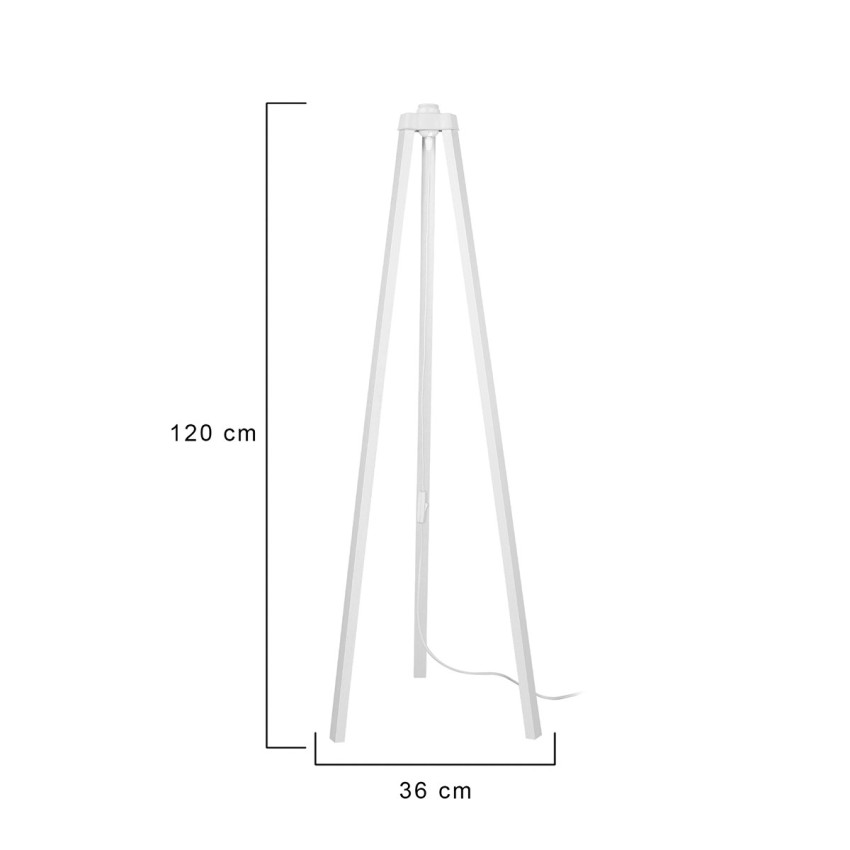 TRIPOD  Μοντέρνο Επιδαπέδιο Φωτιστικό Μονόφωτο 1 x E27 IP20 Λευκό Ξύλο - Μ38 x Π38 x Υ120cm