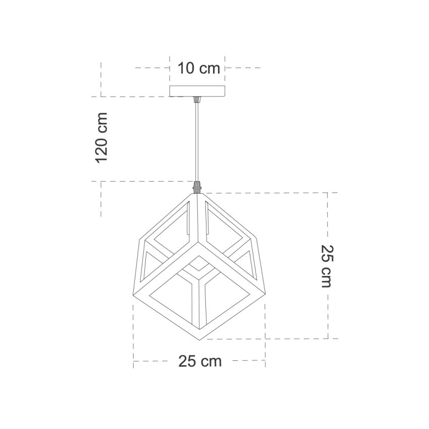 GLOBOSTAR® CUBE  Μοντέρνο Κρεμαστό Φωτιστικό Οροφής με Ντουί 1 x E27 AC 220-240V IP20 - Χάλκινο Εφέ Σκουριάς - Μ25 x Π25 x Υ25cm