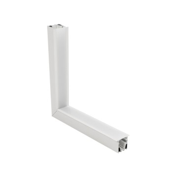GLOBOSTAR® ALP-CORNER-IN90 RECESSA  Χωνευτό Προφίλ Αλουμινίου Γωνία με Λευκό Γαλακτερό Πατητό Κάλυμμα για Ταινίες LED IP20 - Λευκό Ματ - Μ30 x Π3.5 x Υ4cm