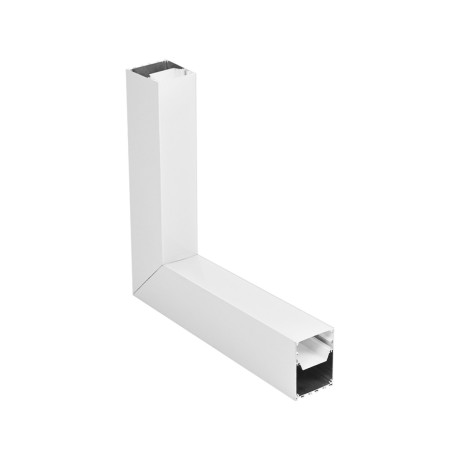 GLOBOSTAR® ALP-CORNER-IN90 BRIGHTRAIL  Επιφανειακό / Κρεμαστό Προφίλ Αλουμινίου Γωνία με Λευκό Γαλακτερό Πατητό Κάλυμμα για Ταινίες LED IP20 - Λευκό Ματ - Μ30 x Π5 x Υ7.5cm