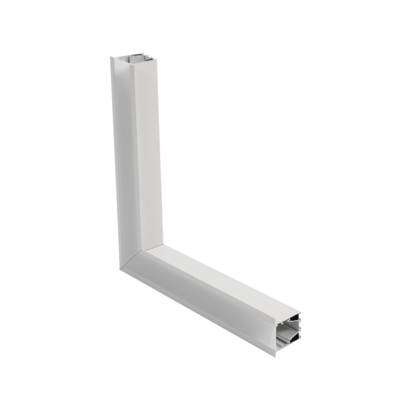 GLOBOSTAR® ALP-CORNER-SIDE90 RECESSA  Χωνευτό Προφίλ Αλουμινίου Γωνία με Λευκό Γαλακτερό Πατητό Κάλυμμα για Ταινίες LED IP20 - Λευκό Ματ - Μ30 x Π3.5 x Υ4cm
