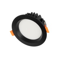 GLOBOSTAR® WATERA  Χωνευτό Downlight Σποτ Panel LED 12W 1500lm 120° AC 220-240V Αδιάβροχο IP54 Ρυθμιζόμενο Λευκό CCT με Διακόπτη στο Σώμα 2700K/4500K/6000K Dimmable - Lumileds SMD Chip & TÜV SÜD Driver - Μαύρο Ματ - Μ10.8 x Π10.8 x Υ3.2cm / Q9cm