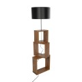 LUMO  Μοντέρνο Επιδαπέδιο Φωτιστικό Μονόφωτο 1 x E27 IP20 Καρυδί Ξύλο με Μαύρο Ύφασμα - Μ37 x Π37 x Υ155cm