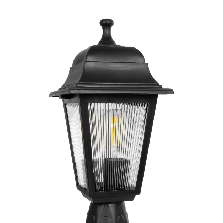 SOLME  Vintage Επιδαπέδιο Φωτιστικό Φαναράκι Μονόφωτο 1 x E27 IP44 Μαύρο Πλαστικό Σώμα - Μ15 x Π15 x Υ38cm