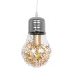 GLOBOSTAR® LAMP  Μοντέρνο Κρεμαστό Φωτιστικό Οροφής με Ντουί 1 x E27 AC 220-240V IP20 - Διάφανο, Χρυσό & Ασημί - Μ15 x Π15 x Υ27cm