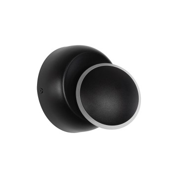GLOBOSTAR® TSUKI  Μοντέρνο Φωτιστικό Τοίχου - Απλίκα LED 5W 625lm 180° AC 220-240V Αδιάβροχο IP65 Θερμό Λευκό 2700K - Bridgelux COB Chip & TÜV SÜD Driver - Μαύρο Ματ - Μ14 x Π8.5 x Υ14cm