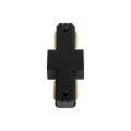 GLOBOSTAR® EUROTRACK-1PH  Μονοφασικός Σύνδεσμος I Επέκτασης Ράγας 2 Καλωδίων 1L+1N για Σύστημα Ράγας Eurotrack-1PH AC 220-240V IP20 - Μαύρο Ματ - Μ9.3 x Π3.5 x Υ1.6cm
