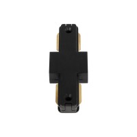 GLOBOSTAR® EUROTRACK-1PH  Μονοφασικός Σύνδεσμος I Επέκτασης Ράγας 2 Καλωδίων 1L+1N για Σύστημα Ράγας Eurotrack-1PH AC 220-240V IP20 - Μαύρο Ματ - Μ9.3 x Π3.5 x Υ1.6cm