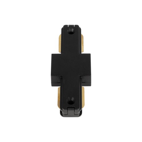 GLOBOSTAR® EUROTRACK-1PH  Μονοφασικός Σύνδεσμος I Επέκτασης Ράγας 2 Καλωδίων 1L+1N για Σύστημα Ράγας Eurotrack-1PH AC 220-240V IP20 - Μαύρο Ματ - Μ9.3 x Π3.5 x Υ1.6cm