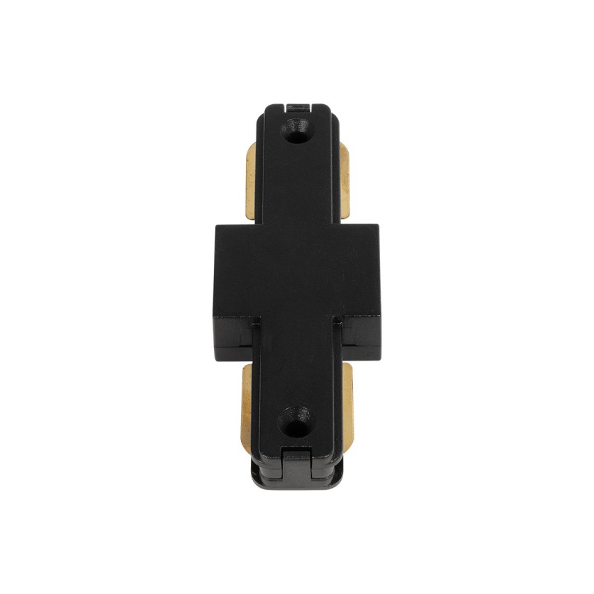 GLOBOSTAR® EUROTRACK-1PH  Μονοφασικός Σύνδεσμος I Επέκτασης Ράγας 2 Καλωδίων 1L+1N για Σύστημα Ράγας Eurotrack-1PH AC 220-240V IP20 - Μαύρο Ματ - Μ9.3 x Π3.5 x Υ1.6cm