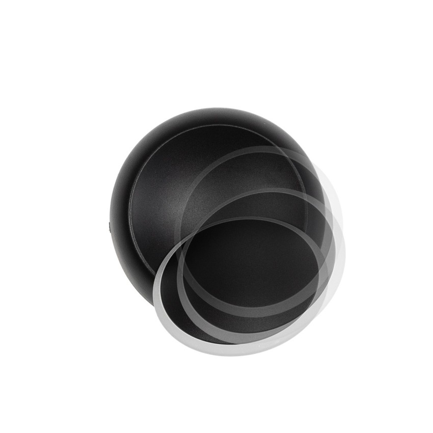 GLOBOSTAR® TSUKI  Μοντέρνο Φωτιστικό Τοίχου - Απλίκα LED 5W 625lm 180° AC 220-240V Αδιάβροχο IP65 Θερμό Λευκό 2700K - Bridgelux COB Chip & TÜV SÜD Driver - Μαύρο Ματ - Μ14 x Π8.5 x Υ14cm