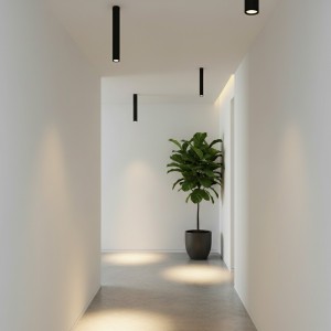 kelvo® DUCT  Φωτιστικό Downlight Σποτ για Λάμπα MR16 με Ντουί GU10 AC 220-240V IP20 - Μαύρο Ματ - Μ6 x Π6 x Υ45cm