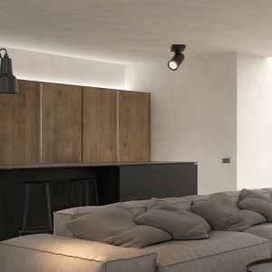 kelvo® SPOTA  Κινούμενο Φωτιστικό Σποτ Οροφής για Λάμπα MR16 με Ντουί GU10 AC 220-240V IP20 - Μαύρο Ματ - Μ7 x Π6 x Υ14cm