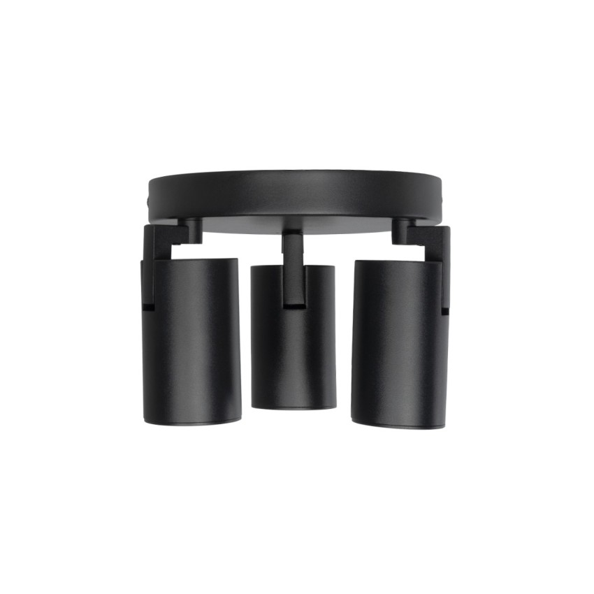 kelvo® SPOTA  Κινούμενο Φωτιστικό Σποτ Οροφής για 3 Λάμπες MR16 με Ντουί GU10 AC 220-240V IP20 - Μαύρο Ματ - Μ19 x Π19 x Υ14cm