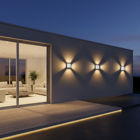 kelvo® ARKOS  Φωτιστικό Τοίχου / Απλίκα LED 8W 840lm 15° AC 220-240V Αδιάβροχο IP65 Θερμό Λευκό 2700K - CREE SMD Chip & TÜV SÜD Driver - Λευκό Ματ - Μ14 x Π5.5 x Υ14cm