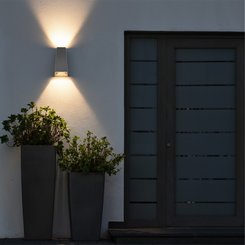 kelvo® FLUX  Φωτιστικό Τοίχου / Απλίκα LED 6W 750lm 30° AC 220-240V Αδιάβροχο IP65 Θερμό Λευκό 2700K - Bridgelux COB Chip & TÜV SÜD Driver - Γκρι Ανθρακί Ματ - Μ5 x Π8.5 x Υ17cm