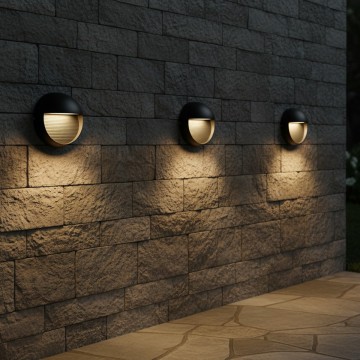 kelvo® STEPART  Φωτιστικό Σκαλοπατιού / Διαδρόμου LED 3W 375lm 45° AC 220-240V Αδιάβροχο IP65 Θερμό Λευκό 2700K - Lumileds SMD Chip & TÜV SÜD Driver - Μαύρο Ματ - Μ16 x Π8 x Υ16cm