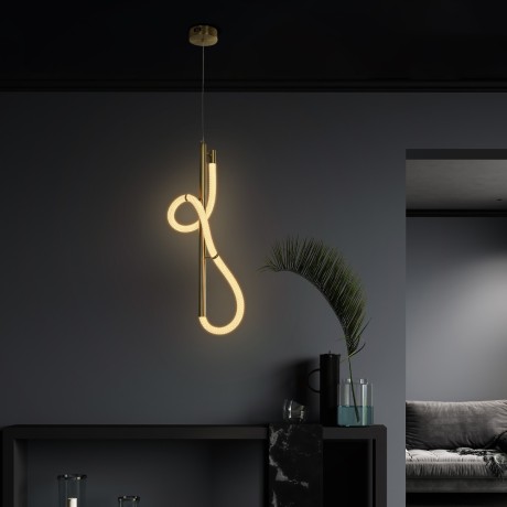kelvo® GLOW  Κρεμαστό Φωτιστικό Οροφής LED 24W 2400lm 360° AC 220-240V IP20 Ρυθμιζόμενο Λευκό CCT με On/Off 2700K/4500K/6000K - Lumileds SMD Chip - Χρυσό Πλατίνα - Μ30 x Π17 x Υ66cm