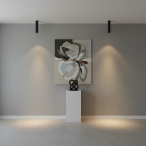 kelvo® DUCT  Φωτιστικό Downlight Σποτ για Λάμπα MR16 με Ντουί GU10 AC 220-240V IP20 - Μαύρο Ματ - Μ6 x Π6 x Υ30cm