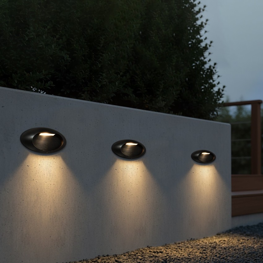kelvo® STEPART  Φωτιστικό Σκαλοπατιού / Διαδρόμου LED 3W 375lm 45° AC 220-240V Αδιάβροχο IP65 Θερμό Λευκό 2700K - Lumileds SMD Chip & TÜV SÜD Driver - Μαύρο Ματ - Μ26 x Π5.5 x Υ13cm