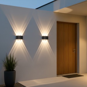 kelvo® SIXOAD  Φωτιστικό Τοίχου / Απλίκα LED 18W 1980lm 30° AC 220-240V Αδιάβροχο IP65 Φυσικό Λευκό 4500K - CREE XPE Chip & TÜV SÜD Driver - Μαύρο Ματ - Μ17 x Π4 x Υ8cm