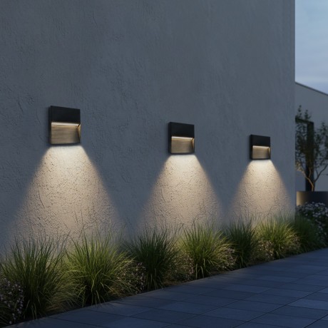 kelvo® STEPART  Φωτιστικό Σκαλοπατιού / Διαδρόμου LED 4W 500lm 45° AC 220-240V Αδιάβροχο IP65 Θερμό Λευκό 2700K - Lumileds SMD Chip & TÜV SÜD Driver - Μαύρο Ματ - Μ15 x Π3.5 x Υ15cm