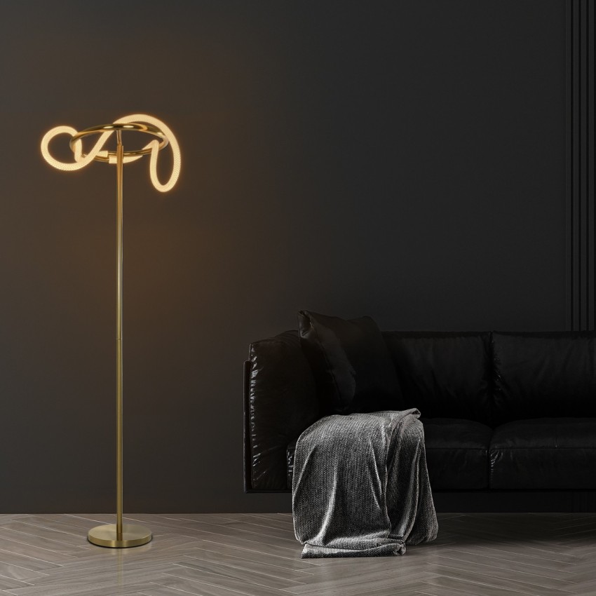 kelvo® GLOW  Επιδαπέδιο Φωτιστικό LED 30W 3000lm 360° AC 220-240V IP20 Ρυθμιζόμενο Λευκό CCT με Αφή 2700K/4500K/6000K Dimmable - Lumileds SMD Chip - Χρυσό Πλατίνα - Μ45 x Π45 x Υ160cm