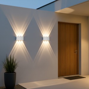 kelvo® SIXOAD  Φωτιστικό Τοίχου / Απλίκα LED 18W 1980lm 30° AC 220-240V Αδιάβροχο IP65 Φυσικό Λευκό 4500K - CREE XPE Chip & TÜV SÜD Driver - Λευκό Ματ - Μ17 x Π4 x Υ8cm