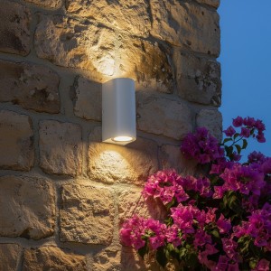 kelvo® MURANO  Φωτιστικό Τοίχου / Απλίκα για 2 Λάμπες MR16 με Ντουί GU10 AC 220-240V Αδιάβροχο IP65 - Λευκό Ματ - Μ8 x Π8 x Υ15cm