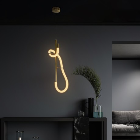 kelvo® GLOW  Κρεμαστό Φωτιστικό Οροφής LED 24W 2400lm 360° AC 220-240V IP20 Ρυθμιζόμενο Λευκό CCT με On/Off 2700K/4500K/6000K - Lumileds SMD Chip - Χρυσό Πλατίνα - Μ24 x Π10 x Υ62cm