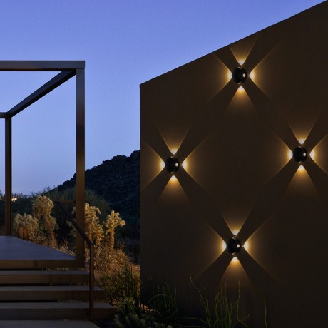 kelvo® ARKOS  Φωτιστικό Τοίχου / Απλίκα LED 8W 840lm 15° AC 220-240V Αδιάβροχο IP65 Θερμό Λευκό 2700K - CREE SMD Chip & TÜV SÜD Driver - Μαύρο Ματ - Μ13 x Π5.5 x Υ13cm