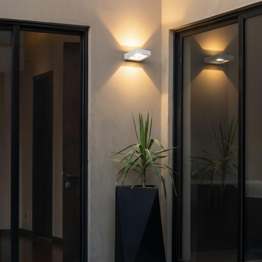 kelvo® AURA  Φωτιστικό Τοίχου / Απλίκα LED 7W 875lm 45° AC 220-240V Αδιάβροχο IP65 Θερμό Λευκό 2700K - Bridgelux COB Chip & TÜV SÜD Driver - Λευκό Ματ - Μ13 x Π15 x Υ4.5cm