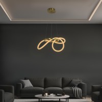 kelvo® GLOW  Κρεμαστό Φωτιστικό Οροφής LED 30W 3000lm 360° AC 220-240V IP20 Ρυθμιζόμενο Λευκό CCT με Χειριστήριο από 2700K έως 6000K Dimmable - Lumileds SMD Chip - Χρυσό Πλατίνα - Μ40 x Π40 x Υ30cm