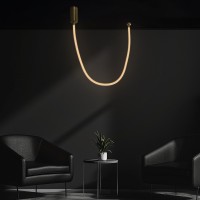 kelvo® GLOW  Κρεμαστό Φωτιστικό Οροφής LED 27W 2700lm 360° AC 220-240V IP20 Ρυθμιζόμενο Λευκό CCT με Χειριστήριο από 2700K έως 6000K Dimmable - Lumileds SMD Chip - Χρυσό Πλατίνα - Μ90 x Π9 x Υ95cm