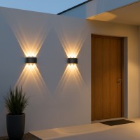 kelvo® SIXOAD  Φωτιστικό Τοίχου / Απλίκα LED 18W 1800lm 30° AC 220-240V Αδιάβροχο IP65 Θερμό Λευκό 2700K - CREE XPE Chip & TÜV SÜD Driver - Μαύρο Ματ - Μ17 x Π4 x Υ8cm