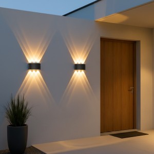 kelvo® SIXOAD  Φωτιστικό Τοίχου / Απλίκα LED 18W 1800lm 30° AC 220-240V Αδιάβροχο IP65 Θερμό Λευκό 2700K - CREE XPE Chip & TÜV SÜD Driver - Μαύρο Ματ - Μ17 x Π4 x Υ8cm